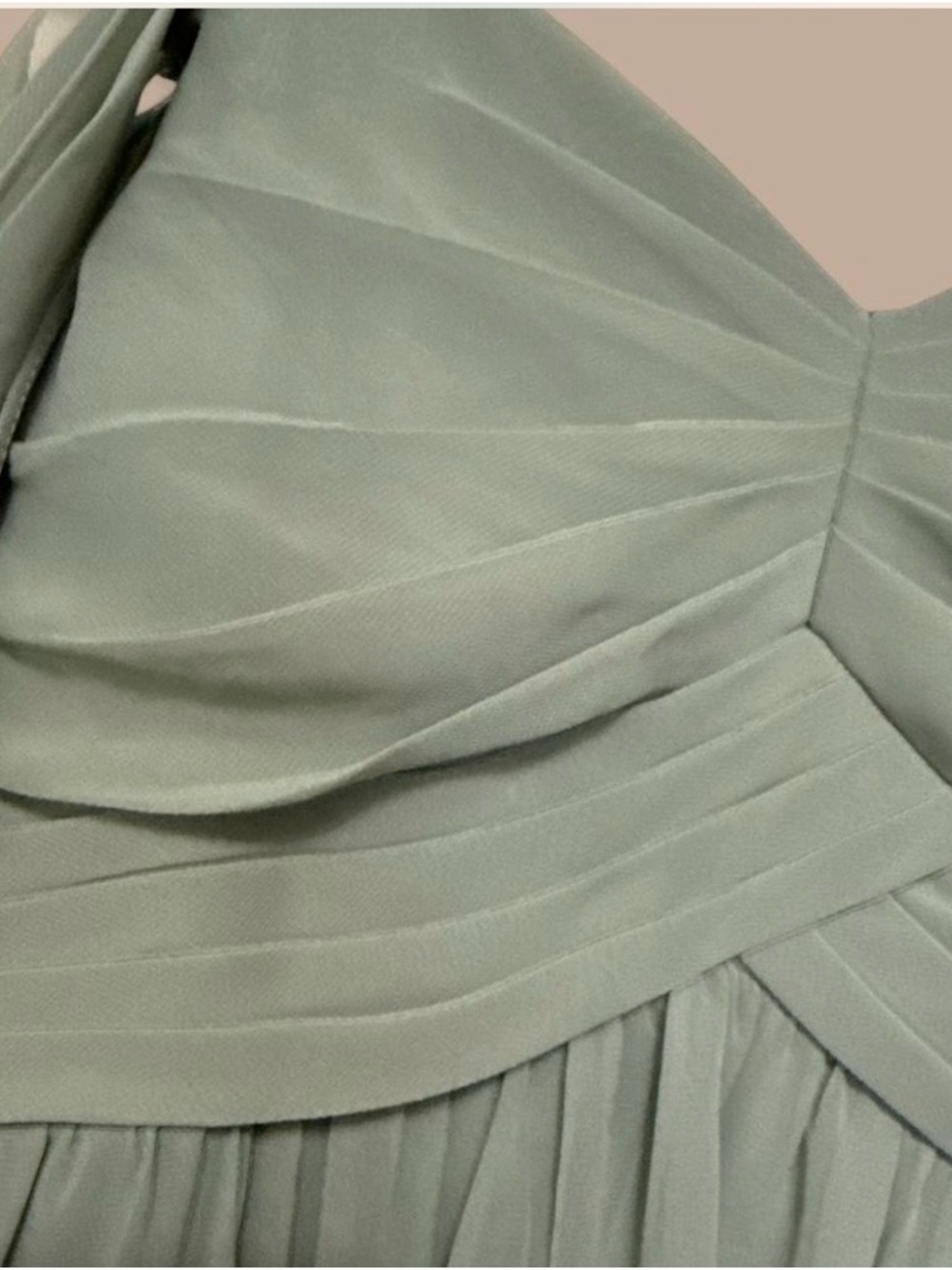 Azazie Sage Green Off-Shoulder Maxi Dress - Picture 5 of 7